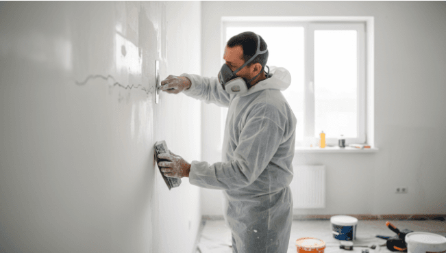 Spachtelarbeiten an der Wand vor dem Anstrich – A.B. Hausmeister, Frankfurt am Main